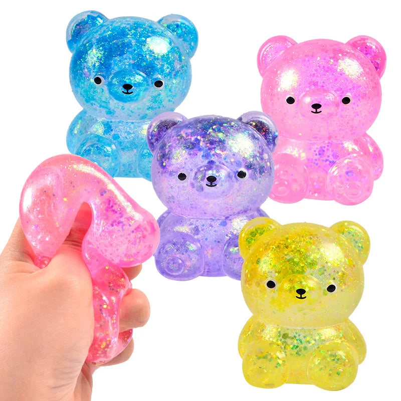 1pcs Random Glitter Gummy Bear squishy