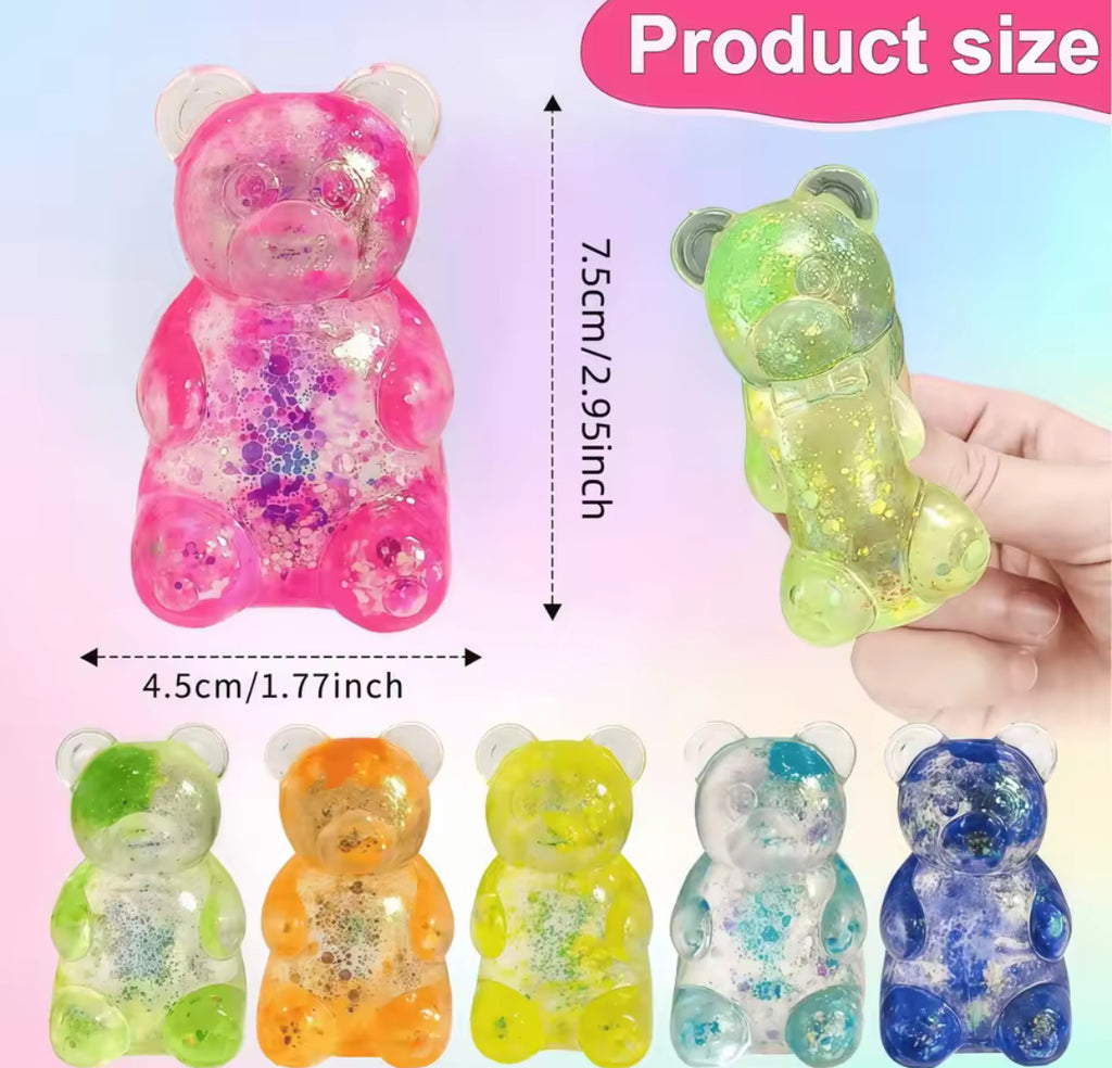 Great Squish-Gummy Bear Squishy Toy, Jelly Filling Sensory Squeeze Toy