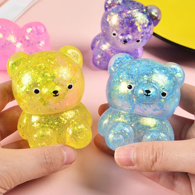 1pcs Random Glitter Gummy Bear squishy