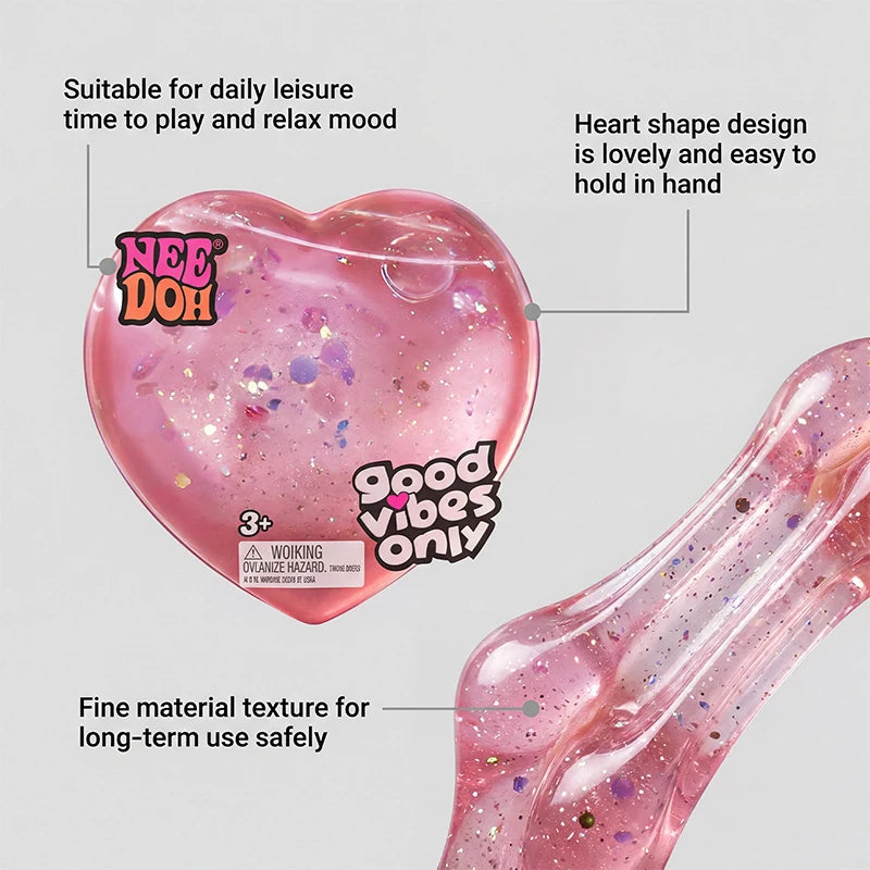 Good Vibes Only Heart-Shaped Squishy for Stress Relief