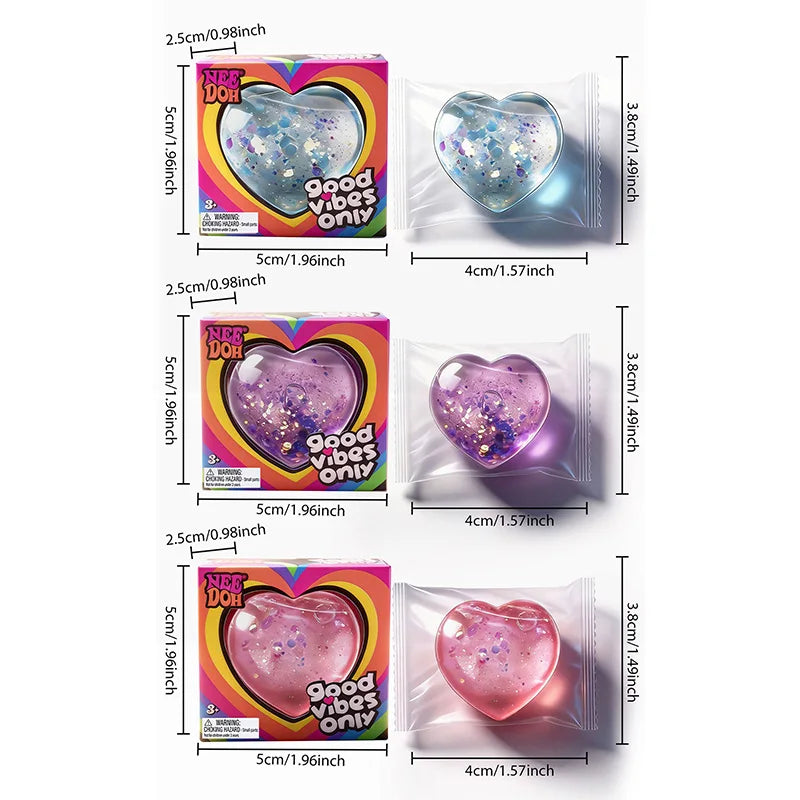 Good Vibes Only Heart-Shaped Squishy for Stress Relief