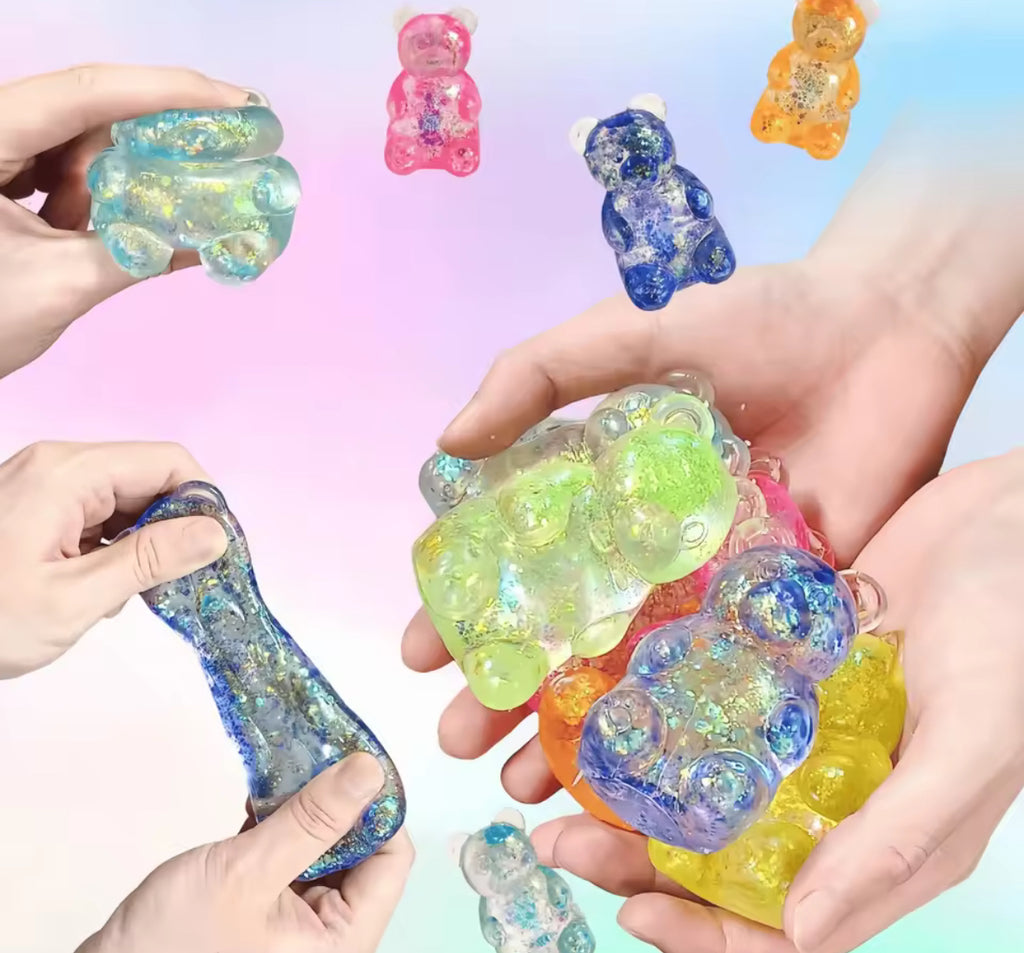 Great Squish-Gummy Bear Squishy Toy, Jelly Filling Sensory Squeeze Toy