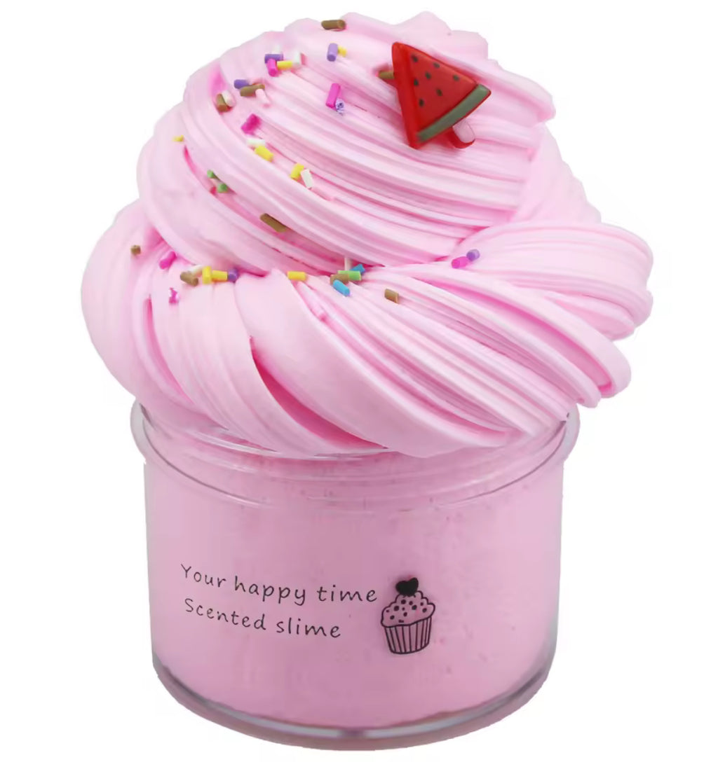 70ml Crystal Mud Scented Slime, Colorful DIY Stress Relief Toy, Fruit Flavored (Watermelon, Lemon, Cherry, Coconut) Slime Clay