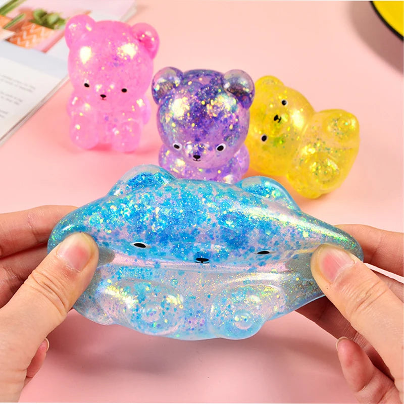 1pcs Random Glitter Gummy Bear squishy