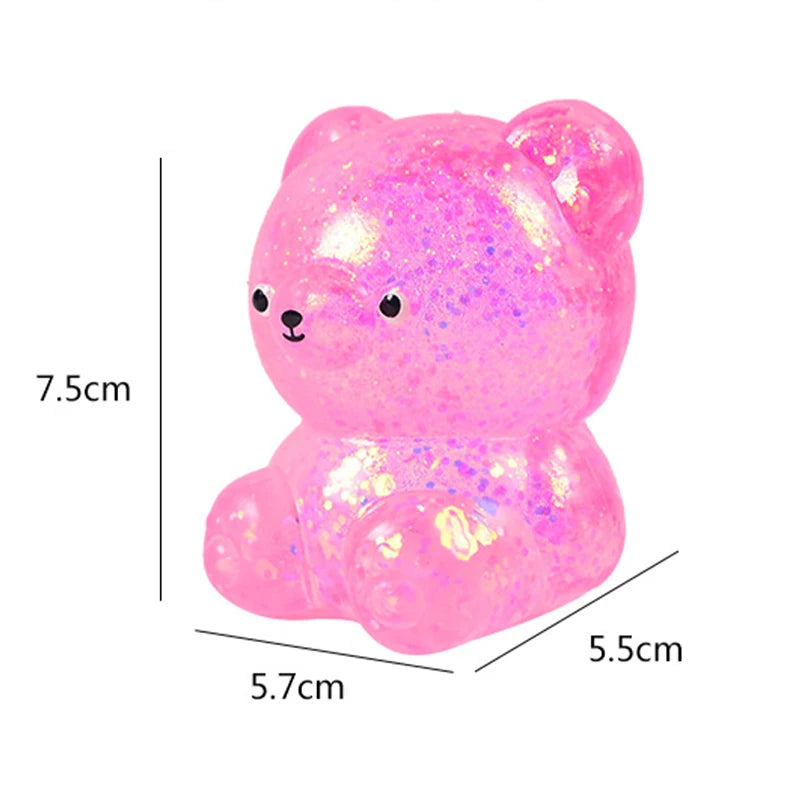 1pcs Random Glitter Gummy Bear squishy