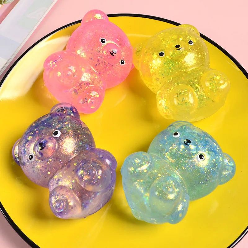 1pcs Random Glitter Gummy Bear squishy